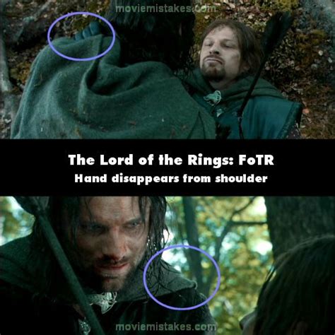 The Lord Of The Rings The Fellowship Of The Ring 2001 Movie Mistake