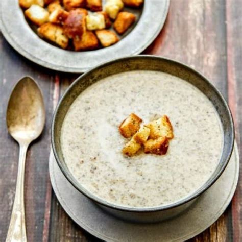 Simple to make with flavor you'll never find in a can. Wild Mushroom Brie Soup With Parmesan Pepper Croutons ...