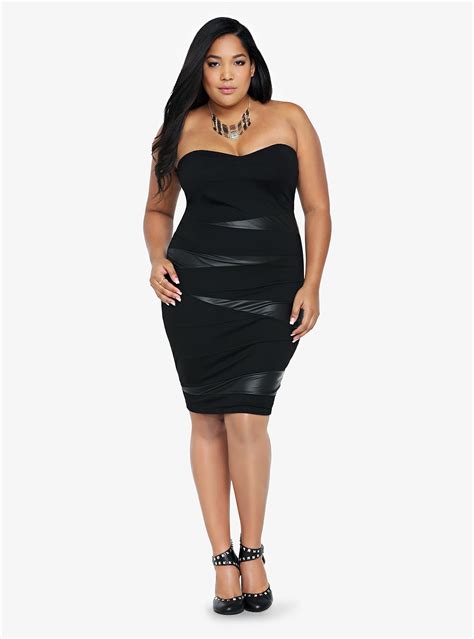 Faux Leather Bodycon Dress Torrid 38 Strapless Bodycon Dress Plus