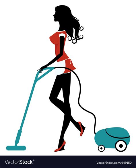 girl with vacuum cleaner royalty free vector image
