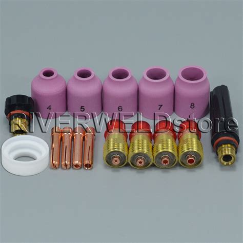 Tig Welding Torches Stubby Gas Lens Collets Kit For Sr Wp