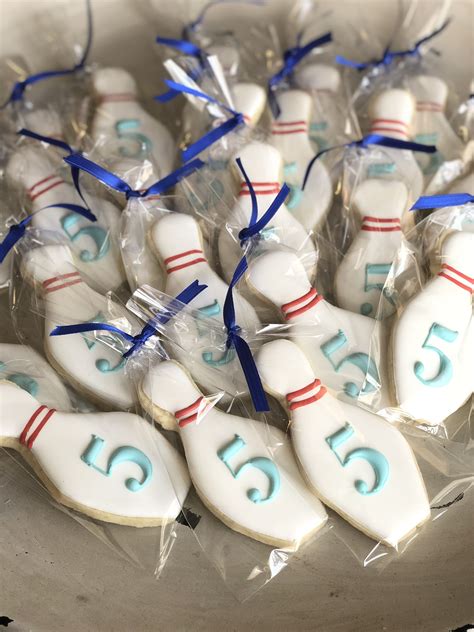 Bowling Pin Party Favor Cookies Boy 5th Birthday Bowling Birthday