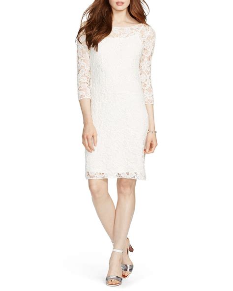 Ralph Lauren Lauren Dress Crochet Lace In White Lyst