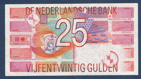 Billet banque 25 gulden Pays Bas de Néderlandsche bank 1989