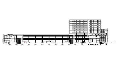 Multi Story Luxuries Hotel Building Main Section Cad Drawing Details