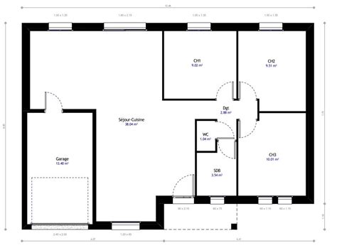 Plan De Maison 3 Chambres Modèle 09