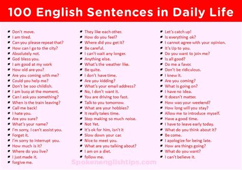 English Sentences Used In Daily Life Spokenenglishtips My XXX Hot Girl