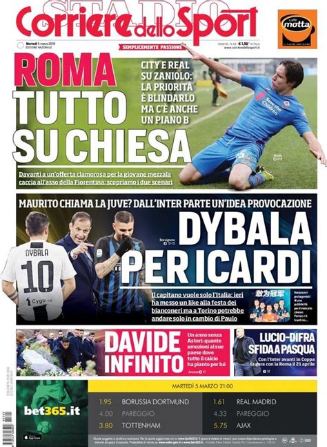 Corriere dello sport published a strong defense of its front page. Rassegna stampa 3 marzo, le prime pagine dei quotidiani ...