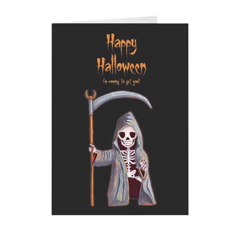 Dwarf Grim Reaper Greeting Card Art By Tina Lewis