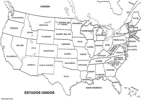 Mapa De Estados Unidos Con Nombres Capitales Estados Para Colorear Reverasite