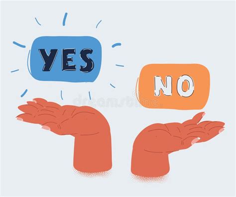 Vector Illustration Of Yes And No In Human Hands Stock Vector