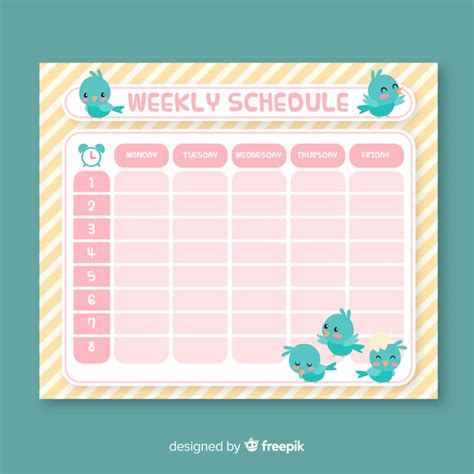 Cute Weekly Schedule Template