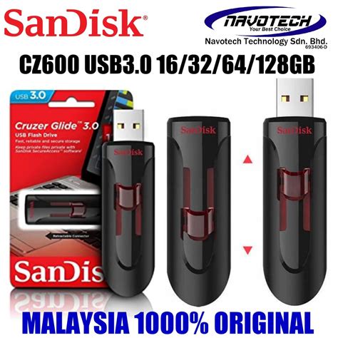 Sandisk Cz600 Cruzer Glide Usb 30 Retractable Usb Flash Drive 16gb
