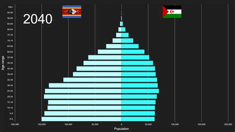 Eswatini Vs Western Sahara Population Pyramid 1950 To 2100 Youtube