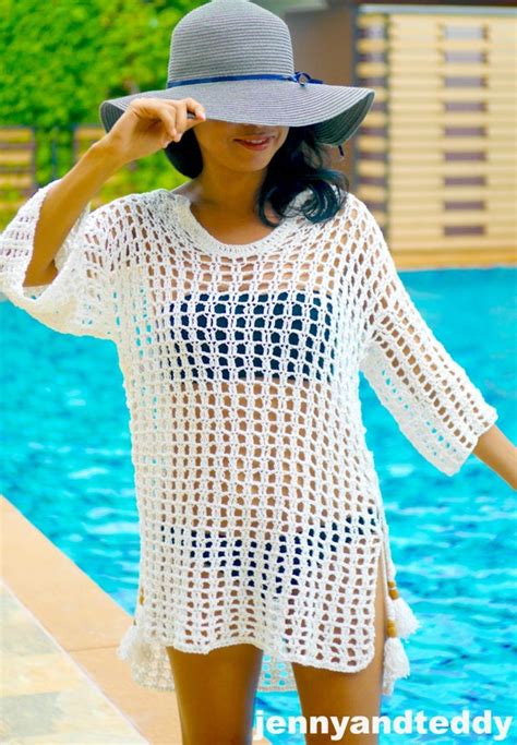 Crochet Beach Cover Up Pdf Pattern With Video Tutorial Etsy