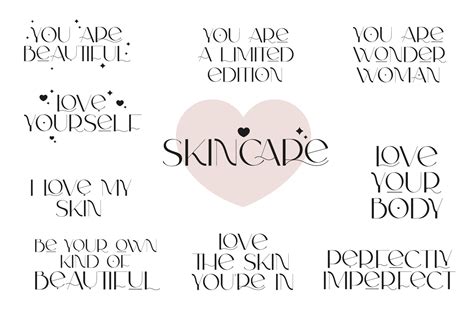 Skin Care Positive Quotes 12998358 Vector Art At Vecteezy