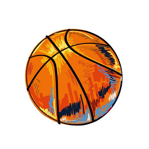 Graffiti Basketball Illustration Hand Painted Basketball Png Download