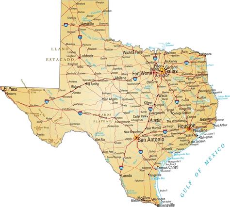 Texas Details Map Large Printable High Resolution And Standard Map