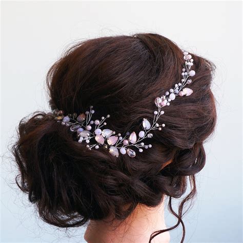 Bridal Hair Piece Wedding Hair Vine Pearls Crystal Bridal Etsy