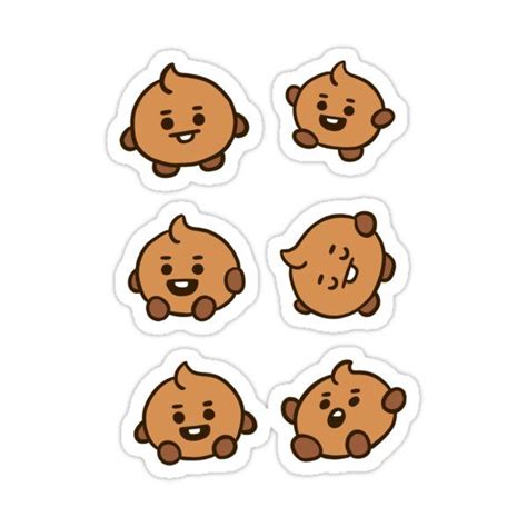 Baby Shooky Bt21 Sticker By Myoneandonly In 2021 Pop Stickers Cute