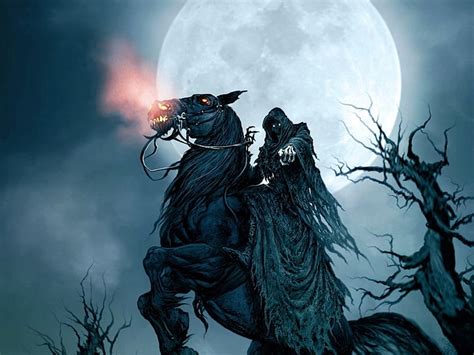 Hd Wallpaper Reaper Riding On Horse Illustration Grim Reaper Moon