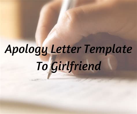 Apology Letter Template To Girlfriend Sample And Example