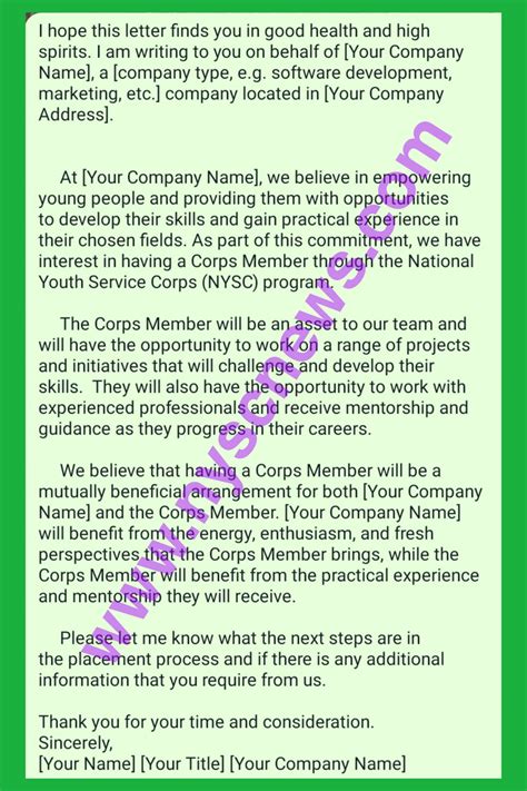 Nysc Request Letter Sample And Tips