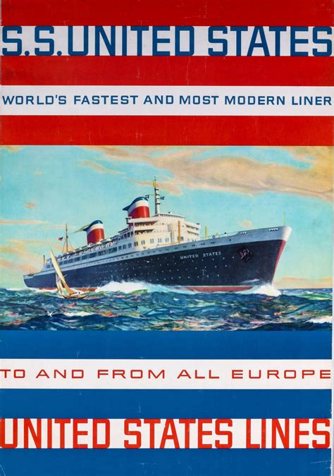 38 United States Lines Ocean Liner Advertising Poster