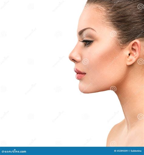 Beautiful Profile Face Of Young Woman Stock Image Image Of Attractive