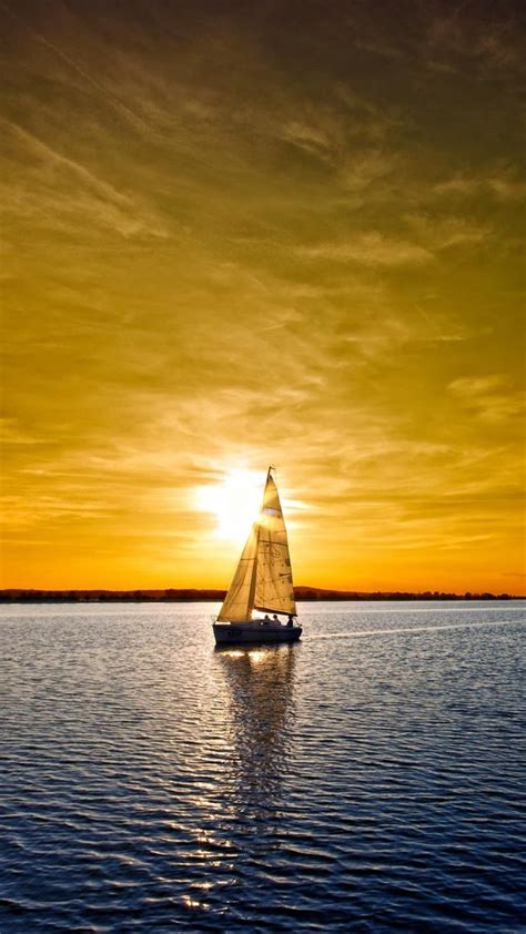 1080x1920 Sailing Boat Sunset Landscape Iphone 76s6 Plus Pixel Xl