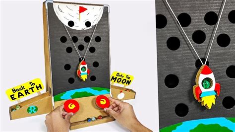 How To Make Marble To Moon Arcade Board Game From Cardboard Diy At Home
