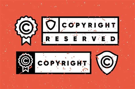 Premium Vector Copyright Stamps Collection