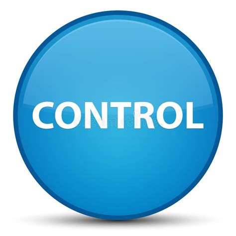 Control Cyan Blue Round Button Stock Illustration Illustration Of
