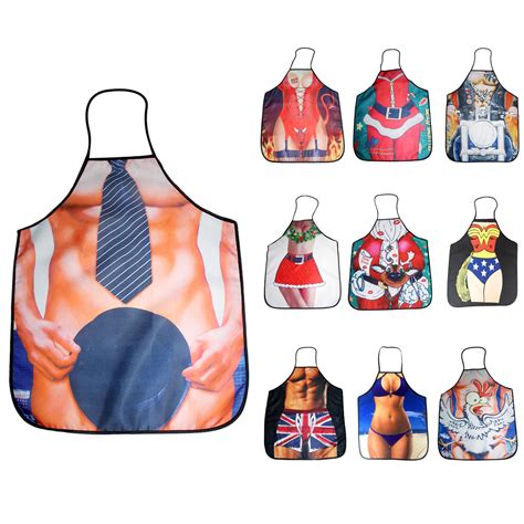 Various Novelty Aprons Bbq Rude Funny Tattoo Man Cooks Kitchen Cooking