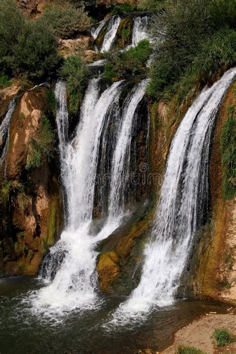 Vertical Part Of Muradiye Selalesi Waterfall Near The City Of Van