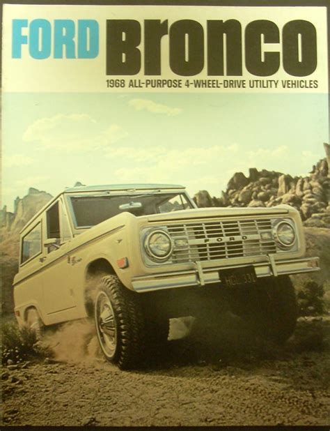 1968 Ford Bronco Sales Brochure Dealer Original Wagon Pickup 4 Wheel