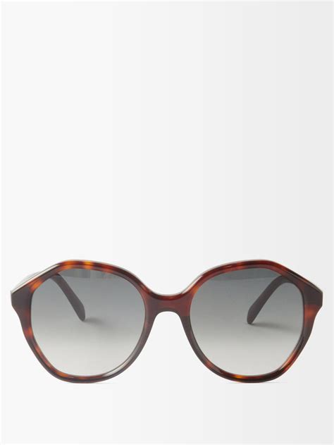 Brown Oversized Round Acetate Sunglasses Celine Eyewear Matchesfashion Us