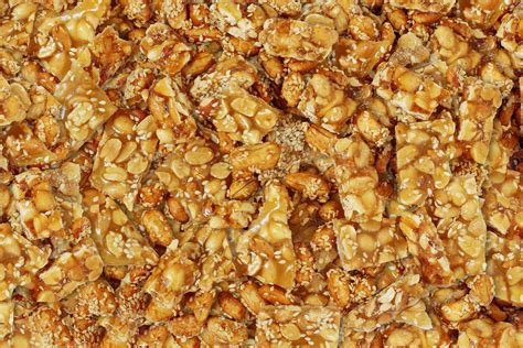 Nut Bars Texture For Background Peanut Bar Snack Are Made From Mixing