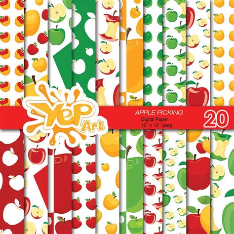 Decorate your flat with these cute apples from paper. Apple picking Digital paper Apple digital papers Cute ...