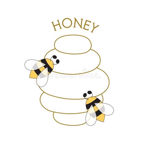 Beehive One Line Draw Bee House One Continuous Line Drawing Logo Honey Brand Identity Gold