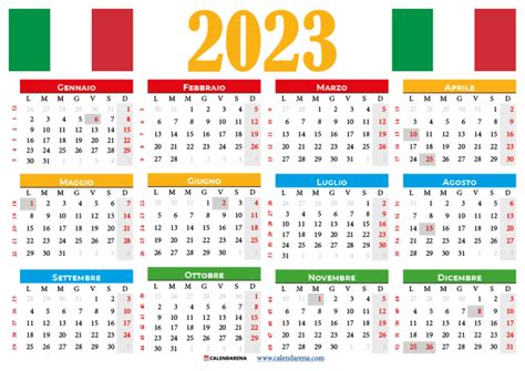 Calendario 2023 Da Stampare Con Festività
