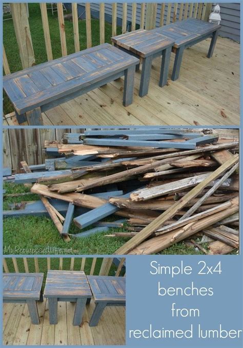 Simple Bench Made From 2x4s My Repurposed Life® Rescue Re Imagine Repeat