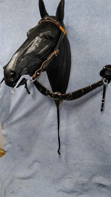 breast collar and headstall set black hair on 0406