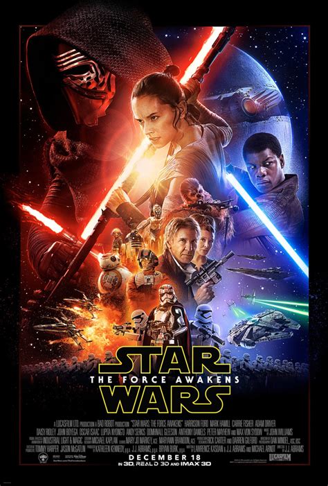 Star Wars The Force Awakens Official Film Poster By Drew Struzan Geek
