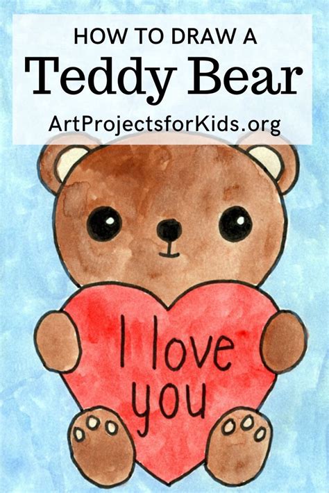 Easy How To Draw A Valentine Bear Tutorial And Valentine Bear Coloring