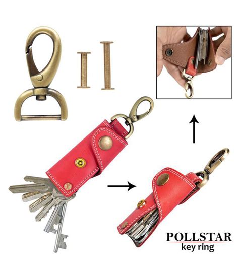 Pollstar Double Stitching Artificial Leather Key Holder Cover Keychain