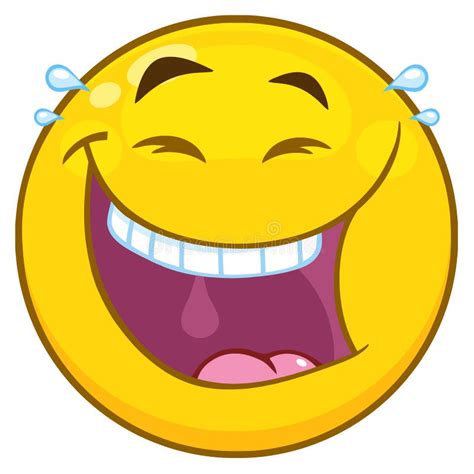 Happy Yellow Cartoon Emoji Face Character With Laughing Expression