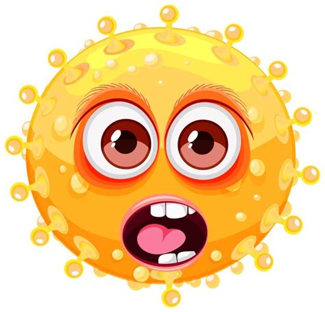 Premium Vector Yellow Bacteria Germ Virus Monster Cartoon Character