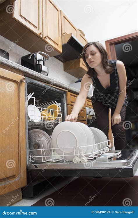 Woman Doing Dishes Stock Photo Image Of Dishsoap Furniture