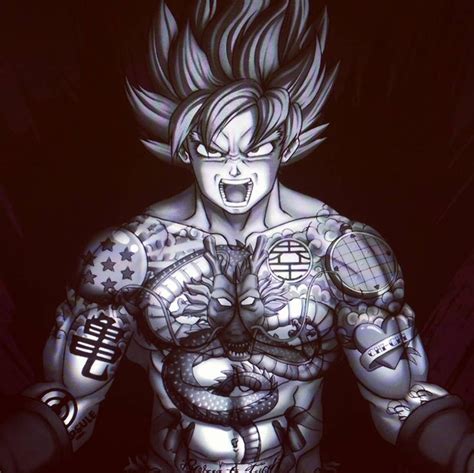 Eyes do not belong there: #Goku from #DragonballZ Work in progress :) #tattoo #drawing #sketch #mangaart #anime #fanart # ...